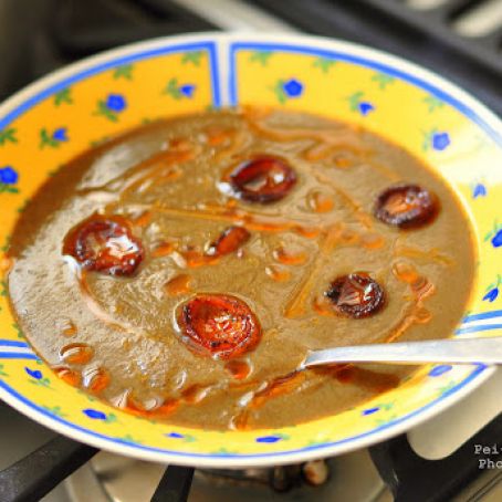 LENTIL - Cream of Lentil Soup with Chorizo Croûtes