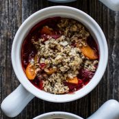 Apricot Strawberry Grilled Crisp