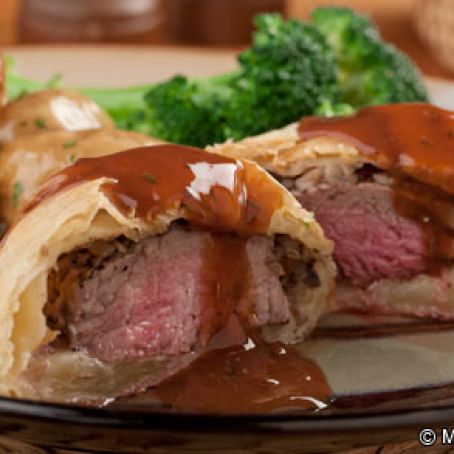 Easy Beef Wellington with Burgundy Wine Sauce with variations