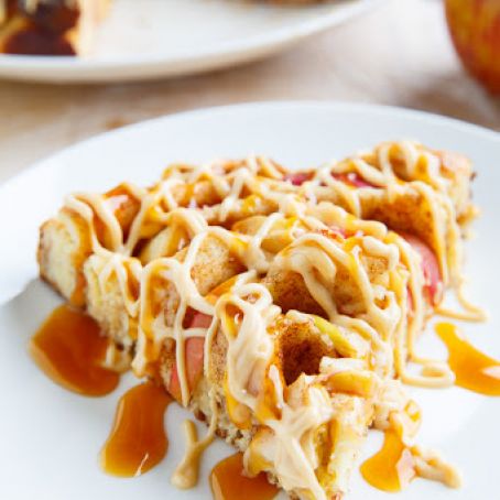Apple Cinnamon Spiral Bread with Caramel Cream Cheese Frosting