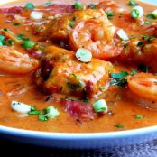 Creamy Shrimp Creole Soup with Bacon-Cornmeal Dumplings