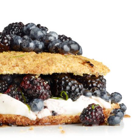 Cornmeal Shortcake with Maple Berries
