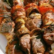 Marinated Garlic, Red Wine and Rosemary Lamb Kebabs with Minted Lemon Yoghurt