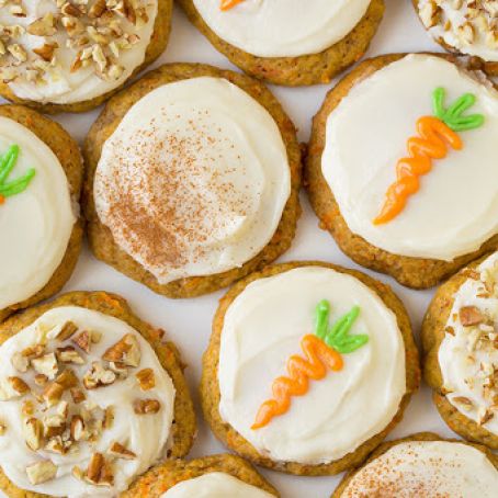 Carrot Cake Cookies with Cream Cheese Frosting