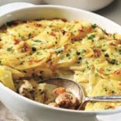 Orchard Chicken & Bacon Pie with Scalloped Potato Crust