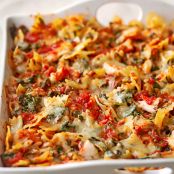 Crab and Spinach Pasta with Fontina