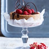Luxurious Vegan Chocolate Cake with Raspberry and Pomegranate