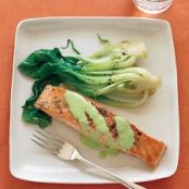 Salmon with Wasabi & Baby Bok Choy