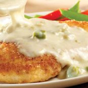 Crispy Chicken with Asparagus Sauce