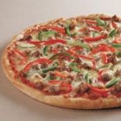 Sausage and Peppers Pizza With Arugula and Tomato Salad