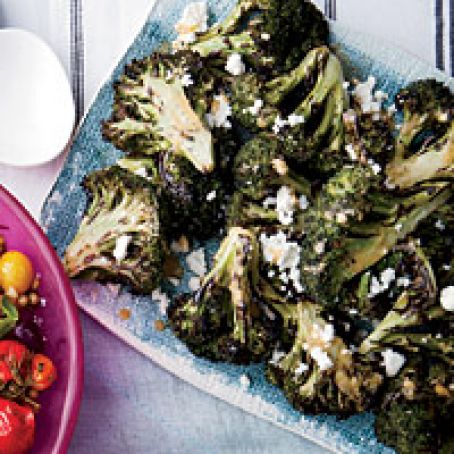 Grilled Broccoli with Chipotle-Lime Butter and Queso Fresco