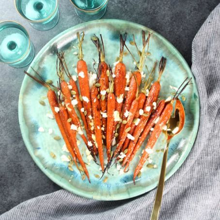 Honey Roasted Carrots with Goat Cheese & Pepitas