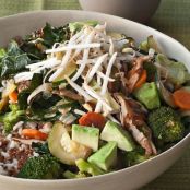 Quinoa and Brown Rice Bowl with Vegetables and Tahini