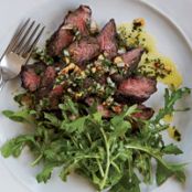 Hanger Steak with Herb-Nut Salsa