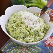 Asiago Broccoli Mashed Potatoes and Broccoli