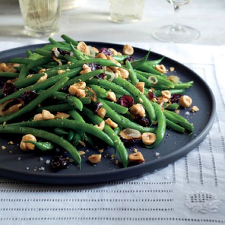 Green Beans with Dried Cranberries & Hazelnuts