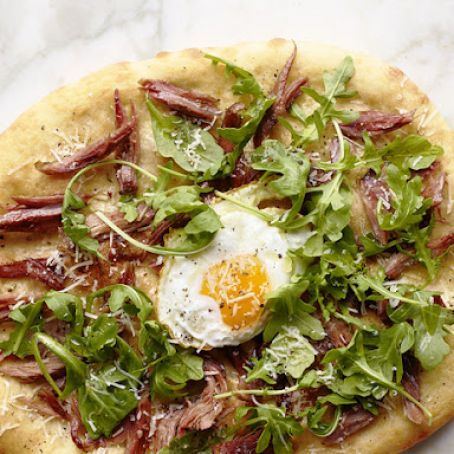 Duck Confit and Fried Egg Pizza
