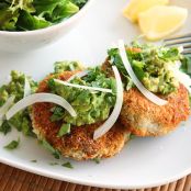 Chickpea cakes: Vegan Chickpea Cakes with Mashed Avocado