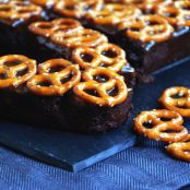 Rum Caramel Pretzel Brownie