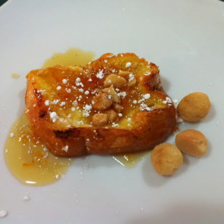 Macadamia Nut French Toast with Orange Marmalade Syrup