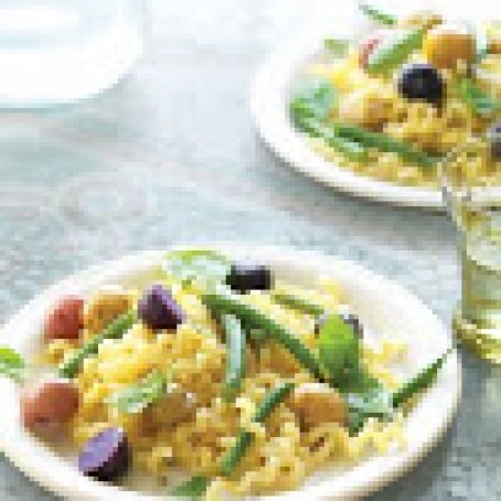 Long Fusilli With Potatoes and Haricots Verts in Lemon Sauce