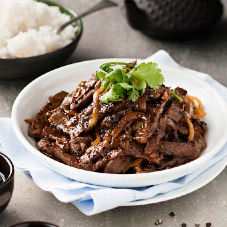 CHINESE BEEF WITH HONEY AND BLACK PEPPER SAUCE