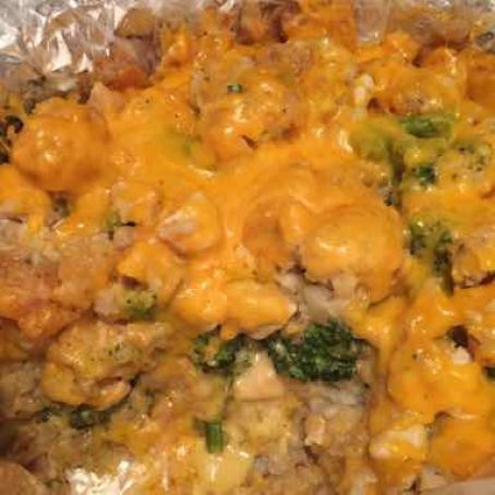 Crockpot Chicken, Broccoli & Cheese Tater Tot Casserole