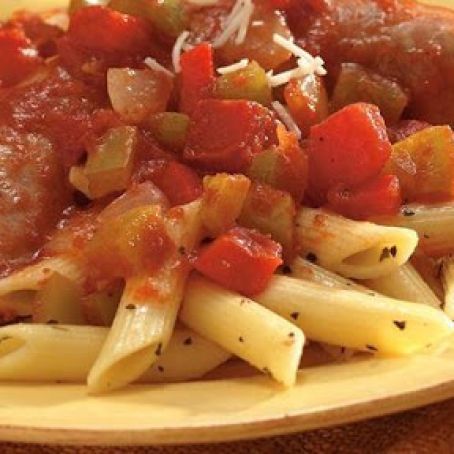 Penne with Italian Sausage and Peppers
