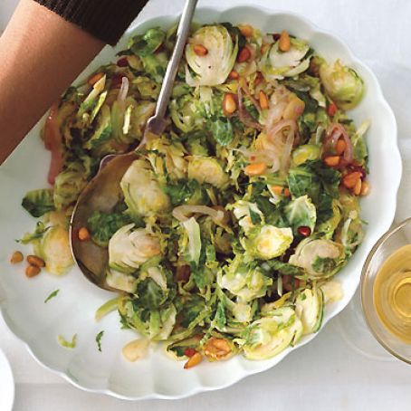 Shaved Brussels Sprout and Shallot Sauté
