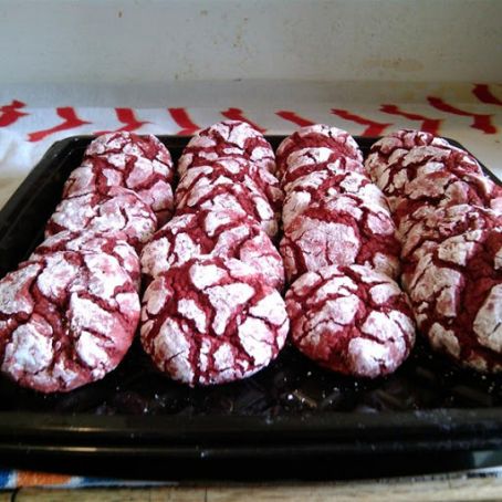Red Velvet Crinkle Cookies