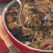 Savory Bread Pudding with Spinach & Mushrooms