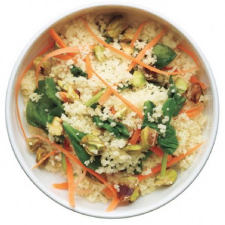 Couscouse with Carrots, Spinach, & Pistachios