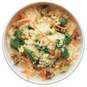 Couscouse with Carrots, Spinach, & Pistachios