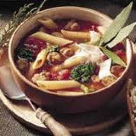 Italian Sausage and Mostaccioli Soup