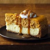 Pumpkin Cheesecake with Caramel Sauce
