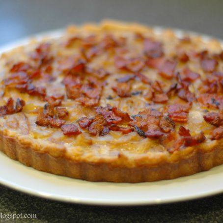 French Onion and Bacon Tart