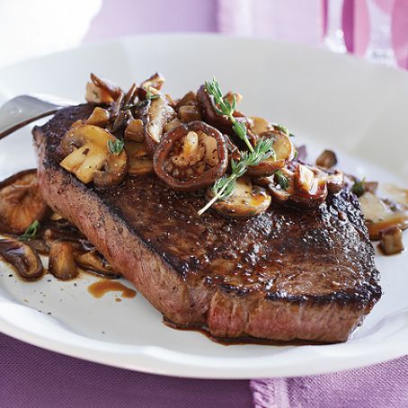 Steak w/ Mixed Mushroom Saute