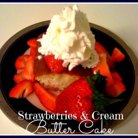 Strawberries and Cream Butter Cake