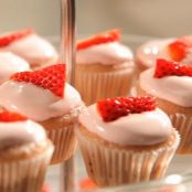 Blushing Strawberry Cupcakes
