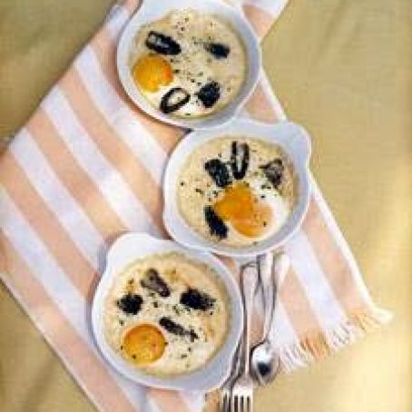 Eggs and Morels Baked In Cream