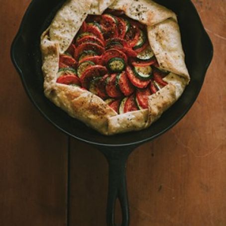 Rustic Summer Tomato and Zucchini Tart