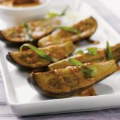 EGGPLANT-Roasted Baby Eggplant with Spicy Peanut Soy Dressing