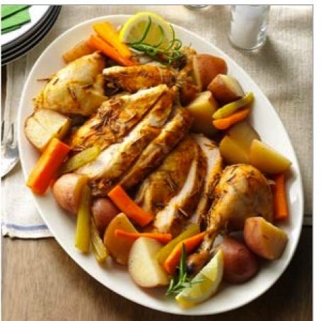 Slow-Roasted Chicken with Vegetables Recipe