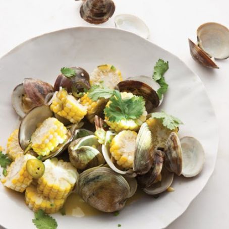Steamed Clams and Corn