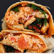Spanish Rice, Buffalo Tempeh, Kale, Bell Pepper Wraps