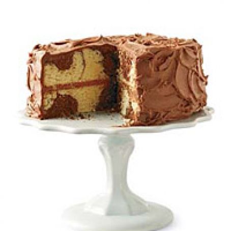 Marble Cake with Chocolate Frosting
