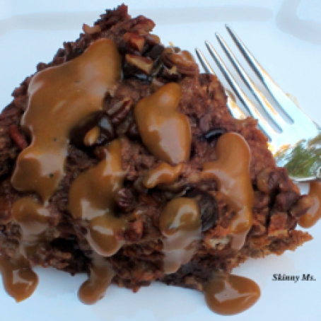Slow Cooker Chocolate Bread Pudding with Caramel Sauce