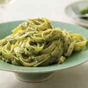 Creamy Parsley and Pistachio Fettucine