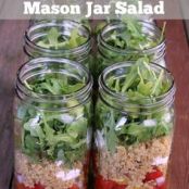 Quinoa - Quinoa, Goat Cheese, and Arugula Mason Jar Salad