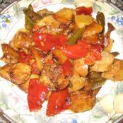 Hot Sausage, Vinegar Peppers and Potatoes
